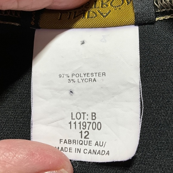 LINDA LUNDSTROM Black Poly / Lycra Stretch Long Sleeve Top Contrast Stitch Sz 12 - Picture 11 of 13